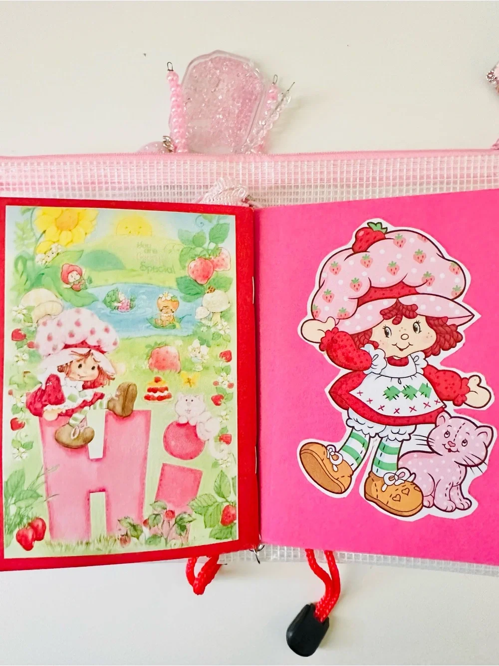 Strawberry-Themed Pink Pouch Journal